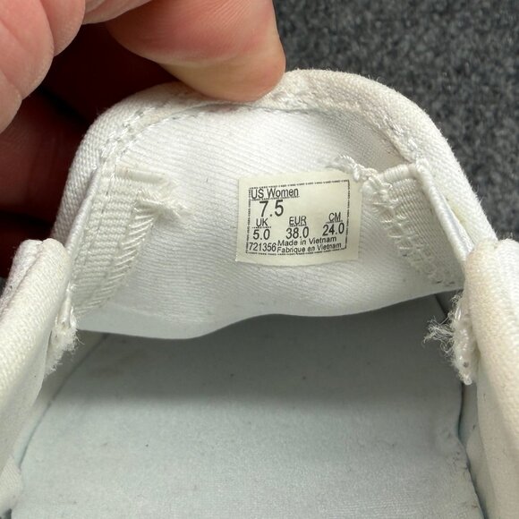 Vans Slip On Shoes Women's Size 7.5 White Canvas Athletic Retro Skate Sneakers - Picture 11 of 11